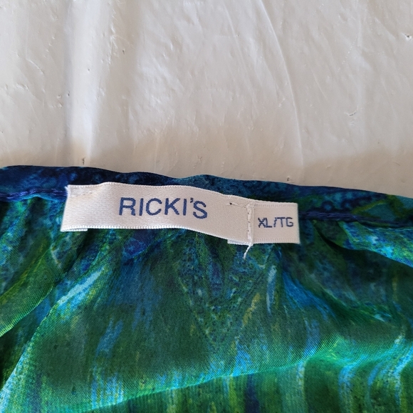 Ricki's Vibrant Blue and Green Tunic, Size XL - Picture 4 of 6